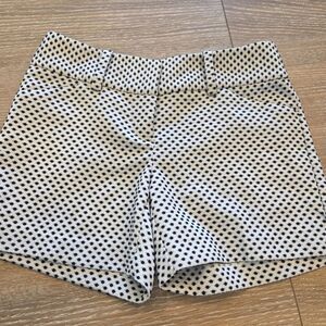 Ann Taylor Signature Black and White Polka Dot Tailored Shorties Size 0